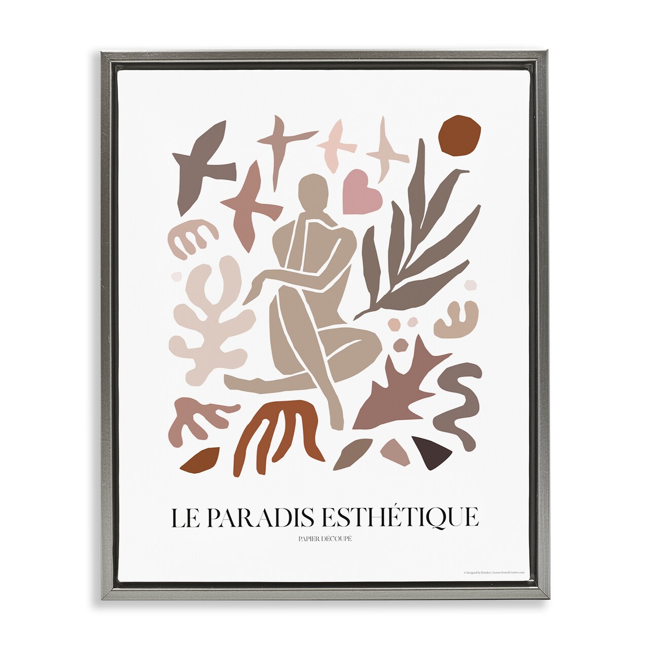 Stupell Industries Figure with Abstract Shapes Framed Floater Canvas Wall Art Design by Reinders